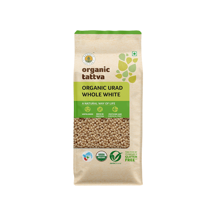 Organic Tattva Whole White Organic Urad (Sabut) - 500 g