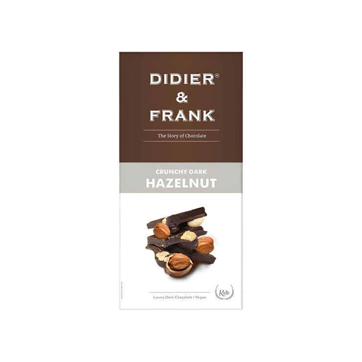 Didier & Frank Crunchy Hazelnut Dark Chocolate Bar - 100 g