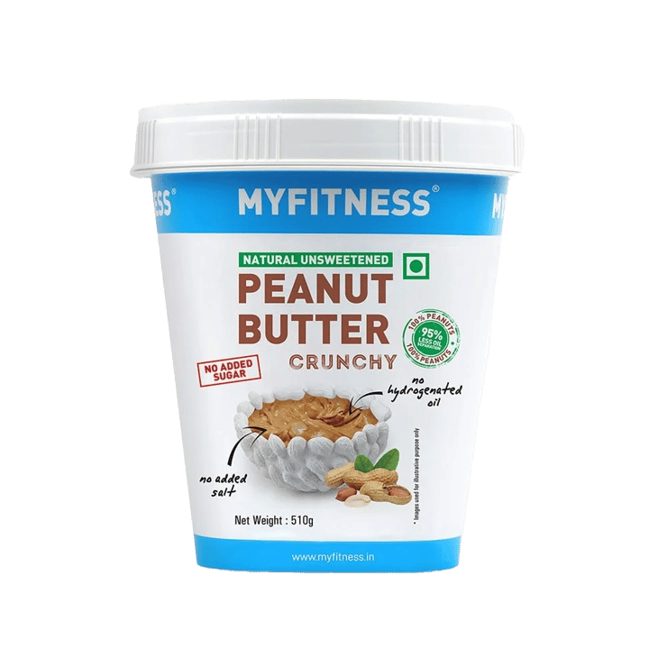MyFitness All Natural Peanut Butter Crunchy Spread (Unsweetened) - 510 g