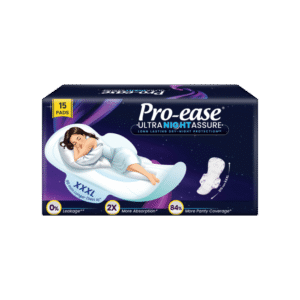 Pro-ease Ultra Night Assure Sanitary Pads - 15 pieces