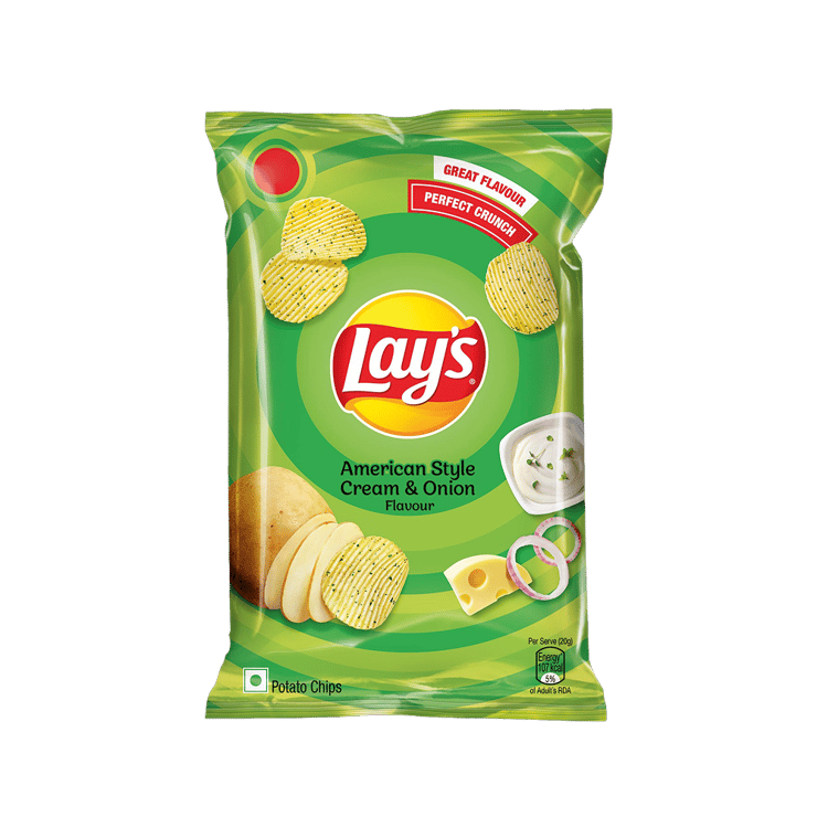Lay's American Style Cream & Onion Potato Chips (143 g) - 143 g
