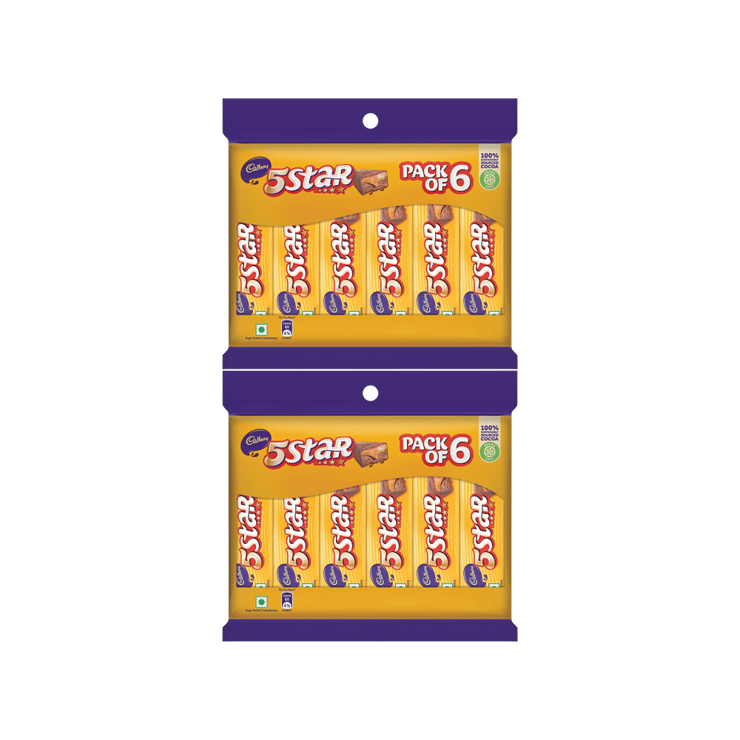 Cadbury 5 Star Filled Bar Chocolate Pack - Pack of 2 - 2 x 6 x 16 g