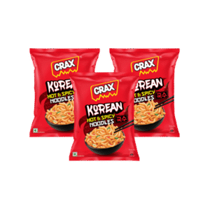 Crax Korean Ramen Noodle Puffs Chips Snacks - Pack of 3 - 3 x 70 g