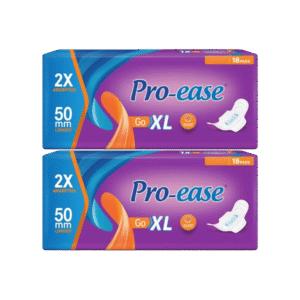 Pro-ease GO XL Sanitary Pads (280 mm) - Pack of 2 - 2 x 1 pack (18 pieces)