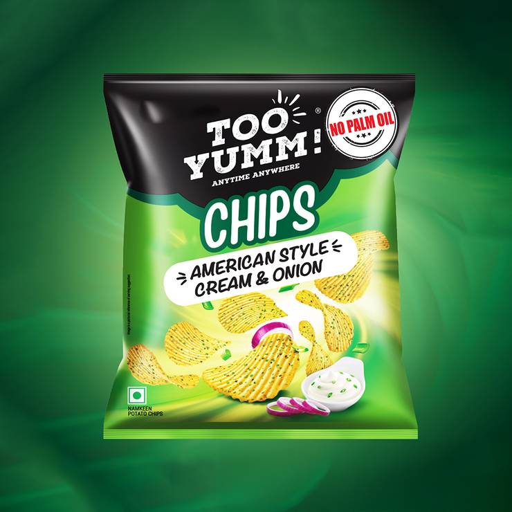 Too Yumm American Style Cream & Onion Potato Chips - 82 g