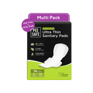 Pee Safe Ultra Thin Rash Free Assorted Sanitary Pads - 1 pack (14 pieces)