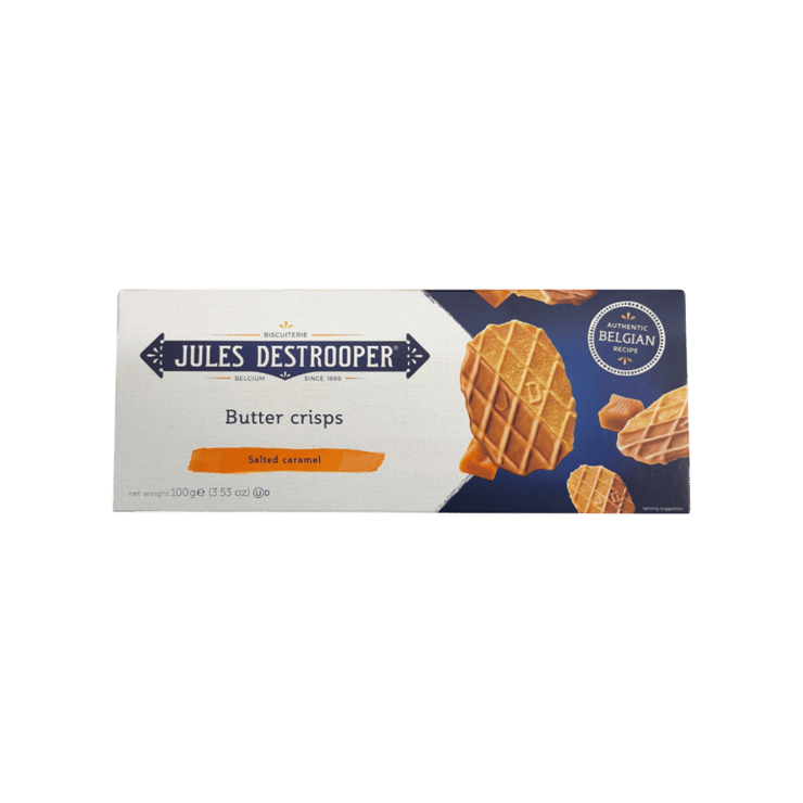 Jules Destrooper Butter Crisps Salted Caramel Waffle Cookies - 100 g