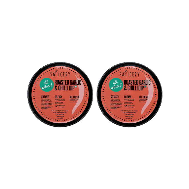 Saucery Roasted Garlic And Chilli Dip - Pack of 2 - 2 x 150 g