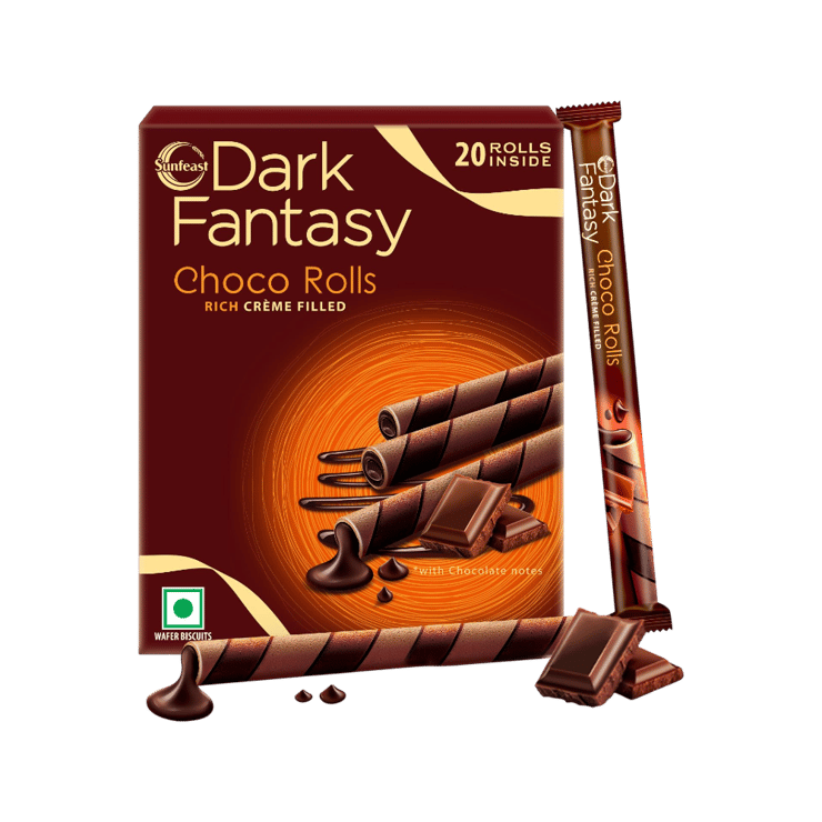Sunfeast Dark Fantasy Rich Creme Filled Choco Wafer Roll - 180 g