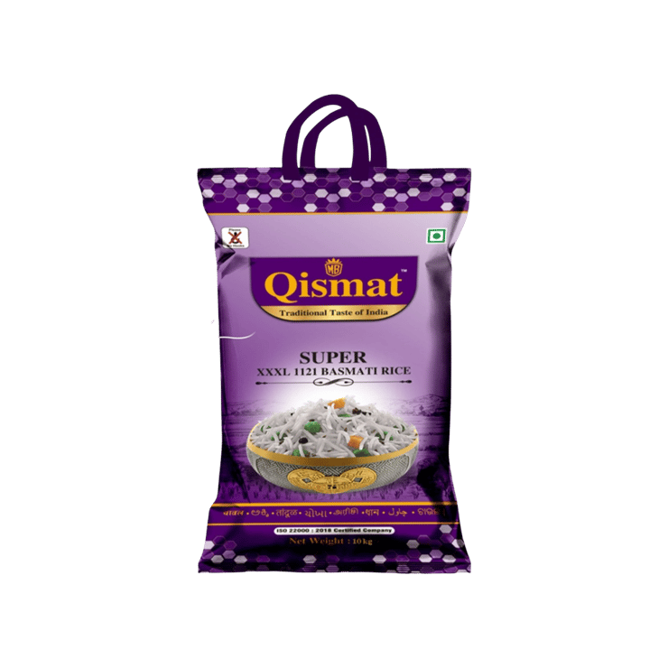 QISMAT Super XXXL 1121 Basmati Rice (Extra Long Grain) - 10 kg