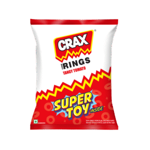 Crax Corn Rings Tangy Tomato Puffs Snacks with Super Toys - 53 g