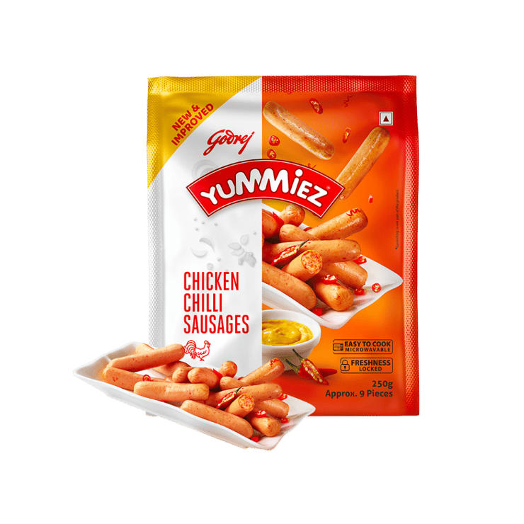 Godrej Yummiez Chilli Chicken Sausage (Frozen) - 250 g