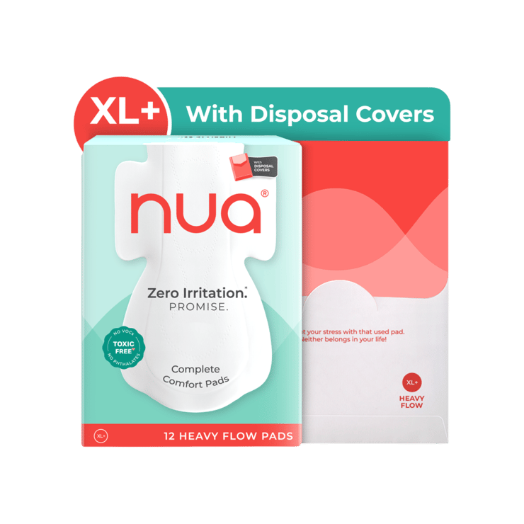 Nua Pads for Heavy Flow with Disposal Covers - 12 pieces