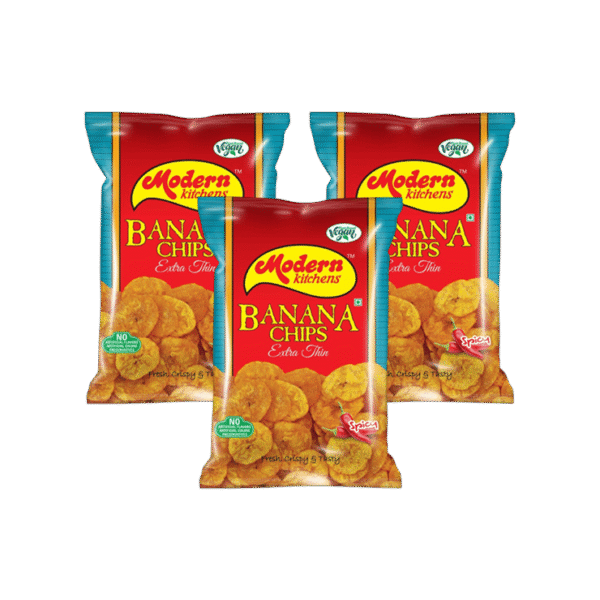 Modern Kitchens Spicy Banana Chips - Pack of 3 - 3 x 70 g