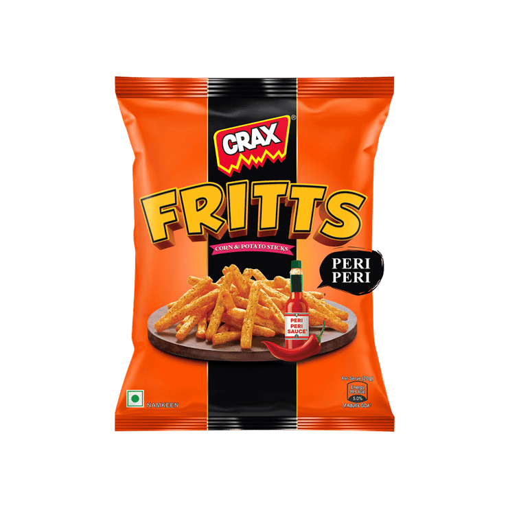 Crax Fritts Peri Peri Corn & Potato Sticks Snacks - 78 g