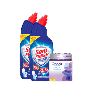 Sani Fresh Advanced Toilet Cleaner (with Free Odonil) - 2 x 500 ml