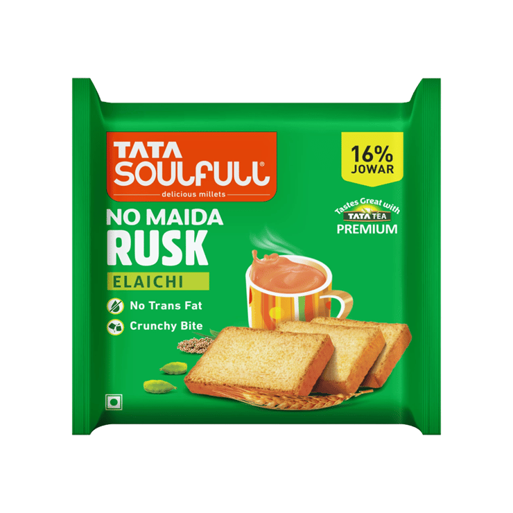 Tata Soulfull No Maida Elaichi Rusk (16% Jowar) - 250 g