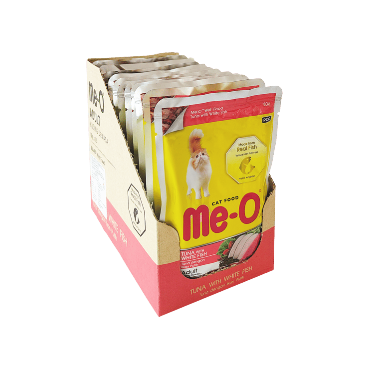 Me-O Tuna with White Fish Wet Wet Cat Food - 12 x 80 g