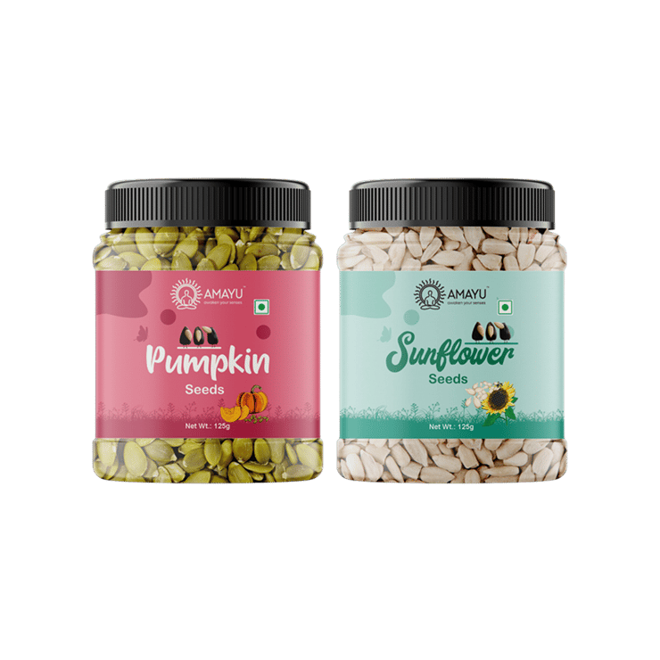 AMAYU Pumpkin & Sunflower Seeds Combo - 2 x 125 g