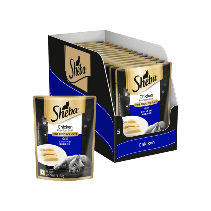 Sheba Adult Wet Cat Food (Chicken Premium Loaf) - 980 g (14 x 70 g)