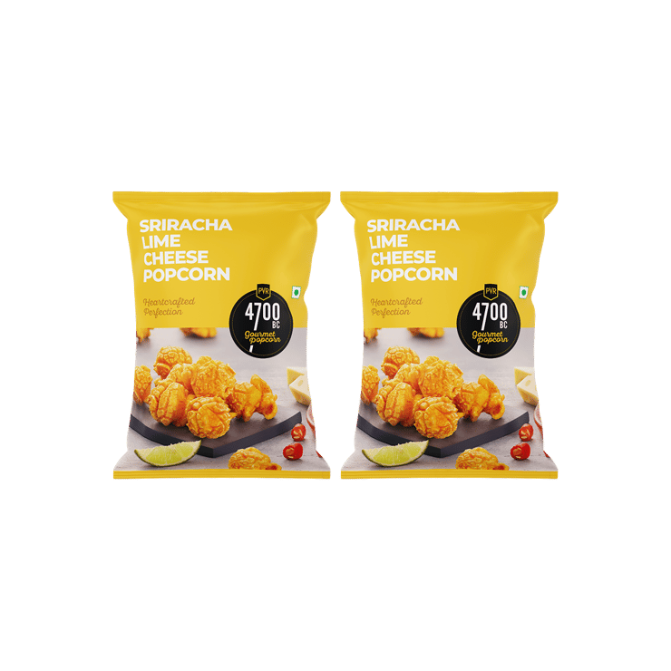 4700BC Sriracha Lime Cheese Popcorn, Gourmet - Pack of 2 - 2 x 35 g