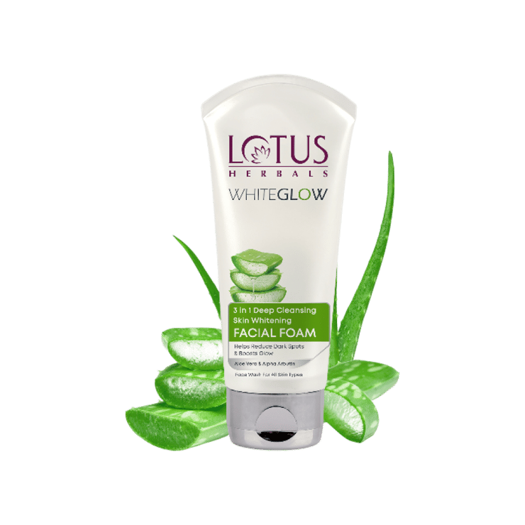 Lotus Herbals Whiteglow 3 In 1 Deep Cleaning Skin Whitening Facial Foam - 100 g