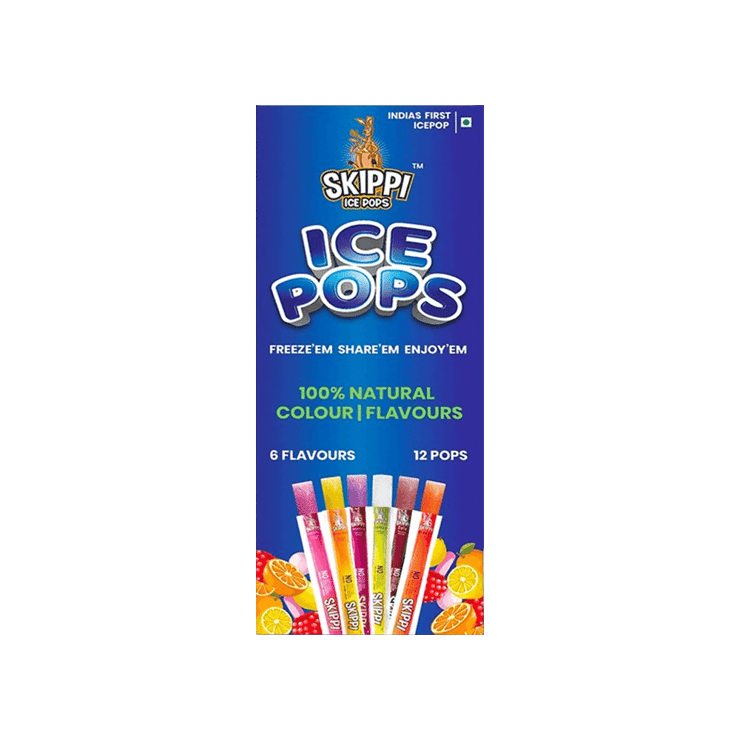 Skippi Natural Multi Flavour Ice Pops - 12 piece x 70 ml