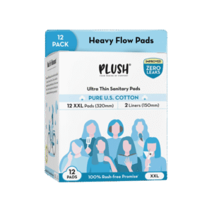 Plush Rash Free Sanitary Pads XXL with 2 Liners - 1 pack (12 pieces)