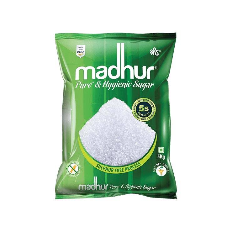 Madhur Pure & Hygienic Sulphurless Sugar (M30) - 5 kg