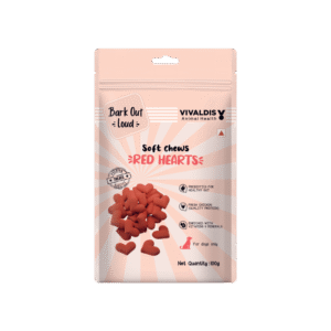Bark Out Loud Soft Chews Red Hearts Chicken Dog Treat - 100 g