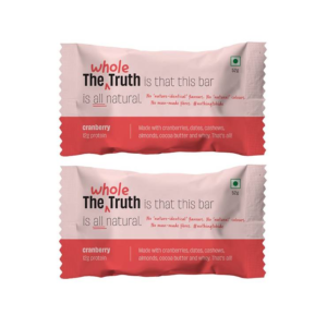 The Whole Truth Cranberry Protein Bar - Pack of 2 - 2 x 52 g