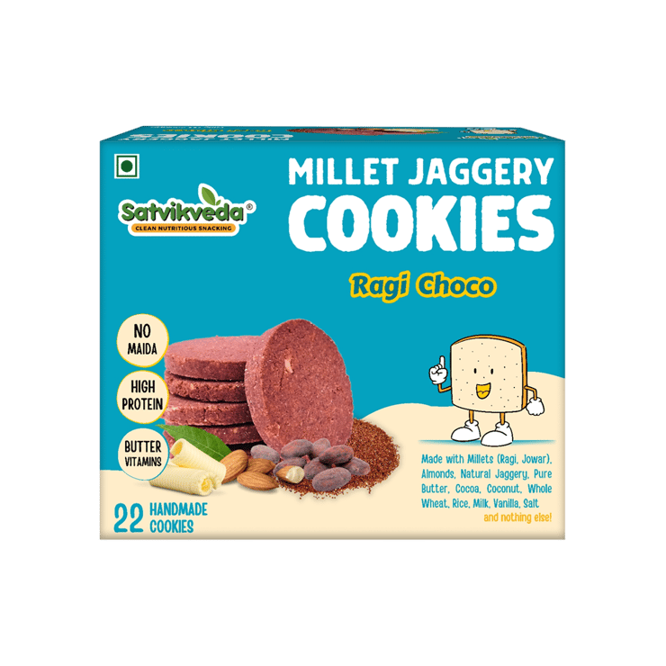 Satvikveda Ragi Chocolate Cookies Millet Biscuit
