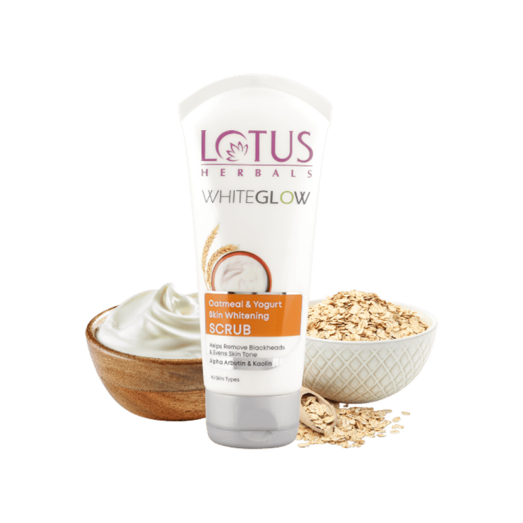 Lotus Herbals WhiteGlow Skin Brightening Oatmeal & Yogurt Face Scrub - 100 g