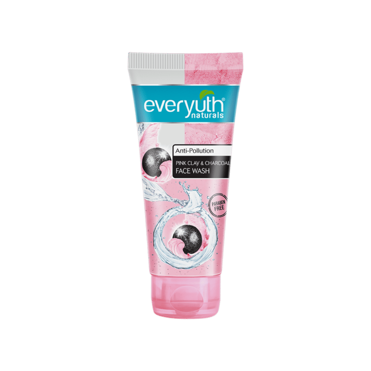 Everyuth Anti-Pollution Pink Clay Charcoal Face Wash - 150 g