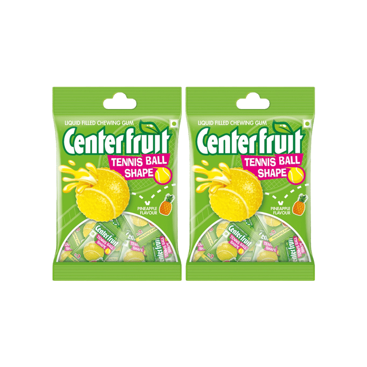 Chupa Chups Pineapple Flavour Tennis Ball Shaped Chewing Gum - Pack of 2 - 2 x 67.2 g