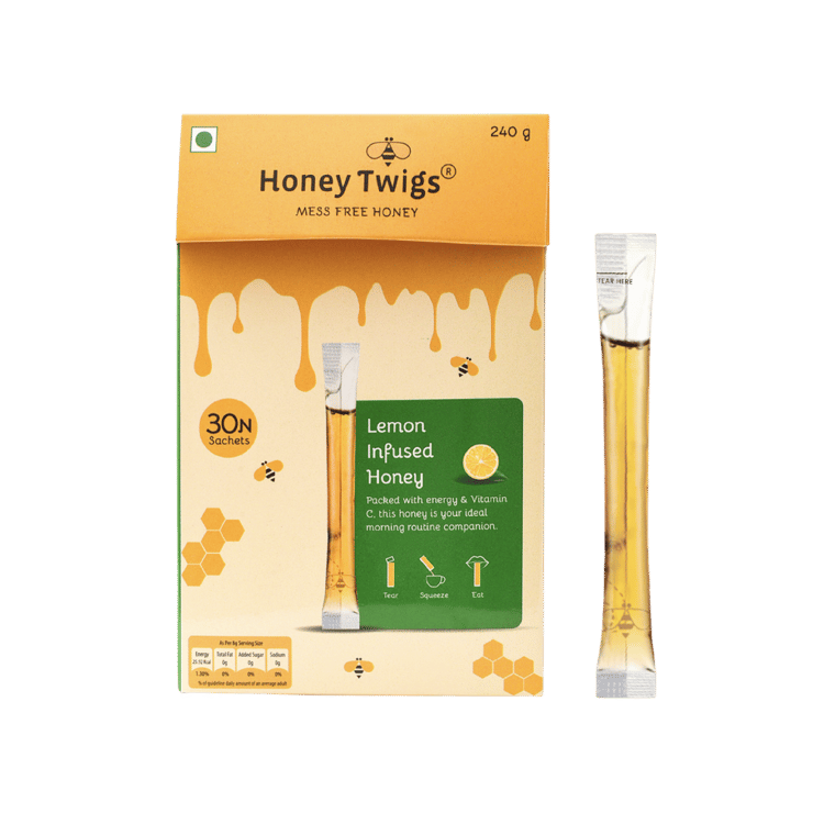 Honey Twigs Lemon Infused Honey - 30 pieces