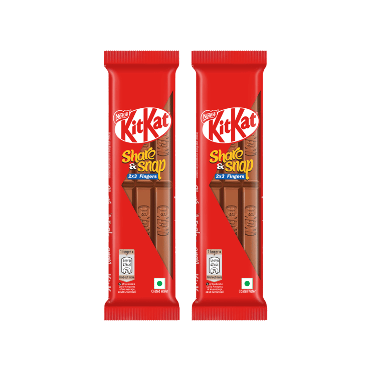 Nestle KitKat Share & Snap 2x3 Fingers Wafer Chocolate - Pack of 2 - 2 x 57 g