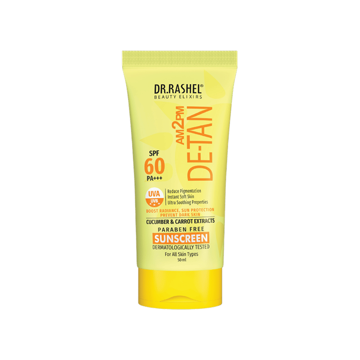 Dr.Rashel De-Tan Sunscreen Cucumber & Carrot Extracts (SPF 60 PA+++) - 50 ml