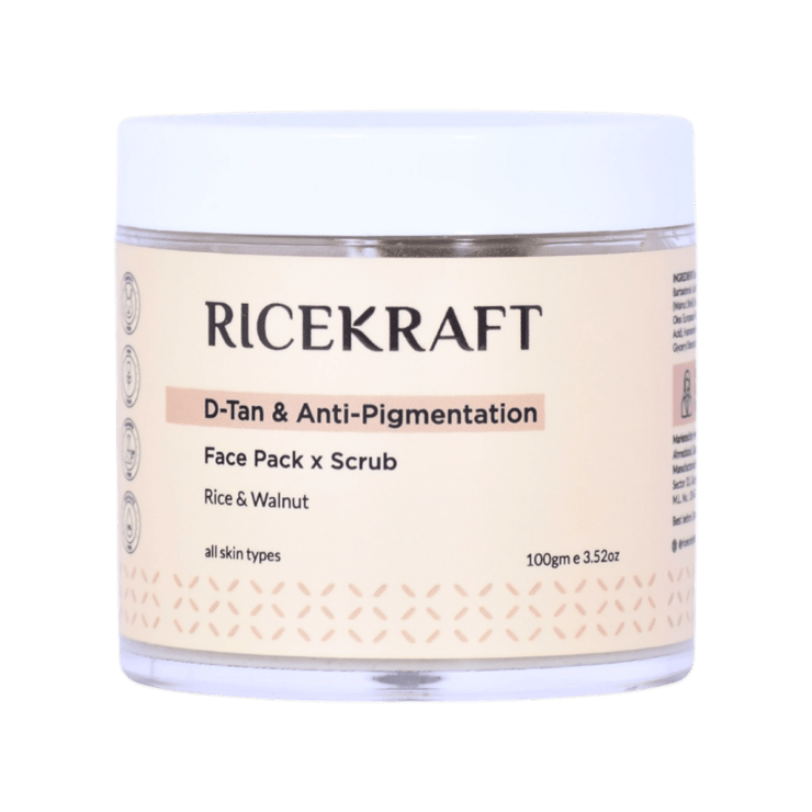 Ricekraft D-Tan & Anti Pigmentation Face Pack & Scrub - 100 g