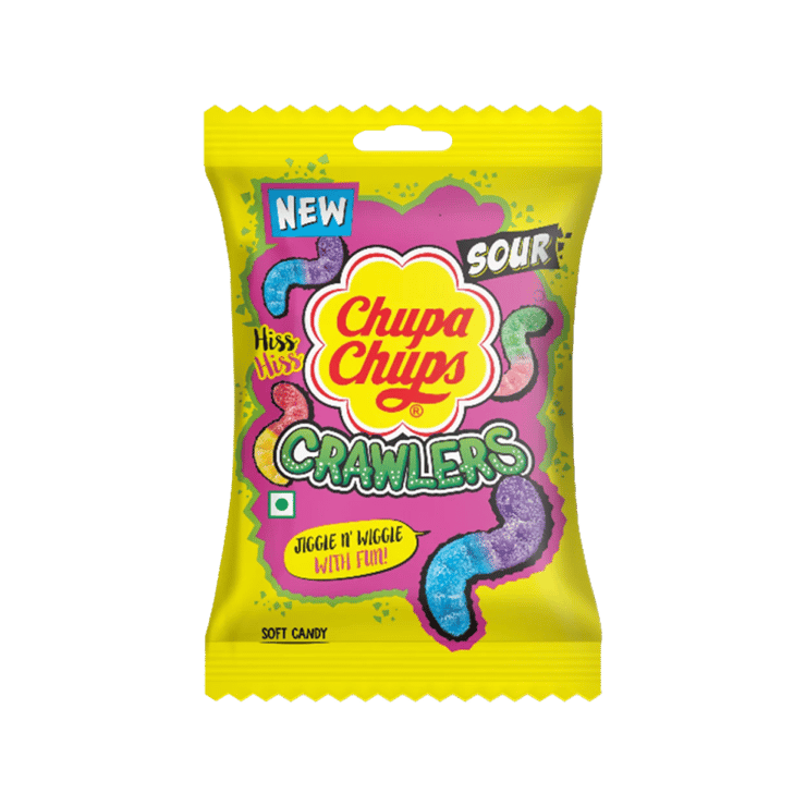 Chupa Chups Assorted Flavour Sour Crawlers Soft Candy - 93 g