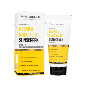 Dr. Sheth's Kesar & Kojic Acid Sunscreen (SPF 50+ PA++++) - 50 g