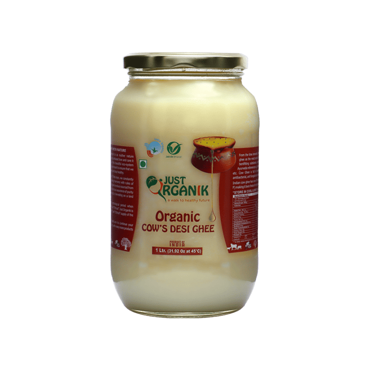 Just Organik Organic Cow Ghee (Desi) - 1 ltr