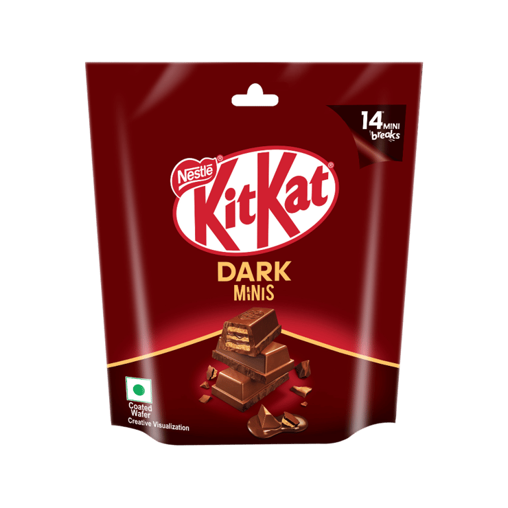 Nestle KitKat Dark Minis Wafer Chocolate Pack - 14 x 7.4 g