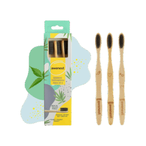 Awenest Bamboo Toothbrush Set - 1 pack (3 pieces)