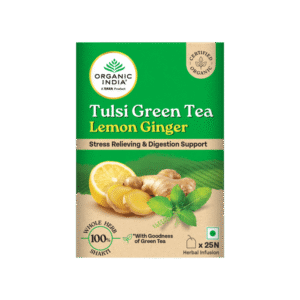 Organic India Lemon Ginger Tulsi Green Tea Bags - 25 pieces