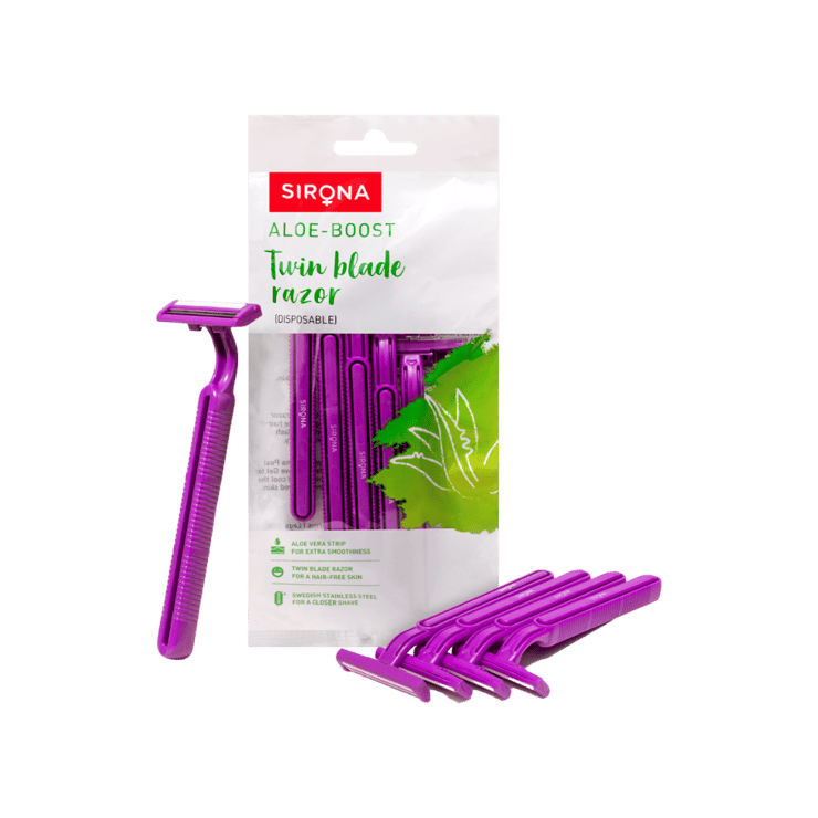 Sirona Aloe-Boost Twin Blade Disposable Women's Razor - 5 pieces