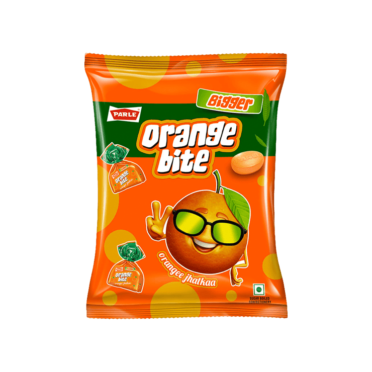 Parle Orange Bite Bigger - Orangee Jhatkaa Candy - 214.5 g