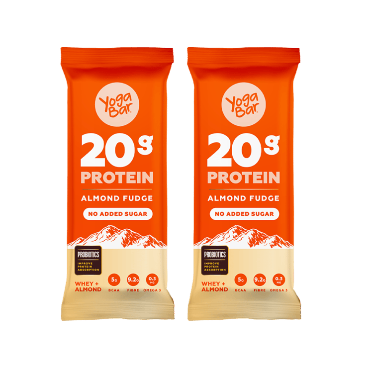 Yoga Bar 20g Protein Almond Fudge Protein Bar (No Added Sugar) - Pack of 2 - 2 x 70 g