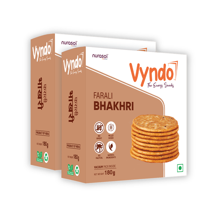 Vyndo Farali Millet Bhakhri Fasting Energy Snacks - 2 x 180 g