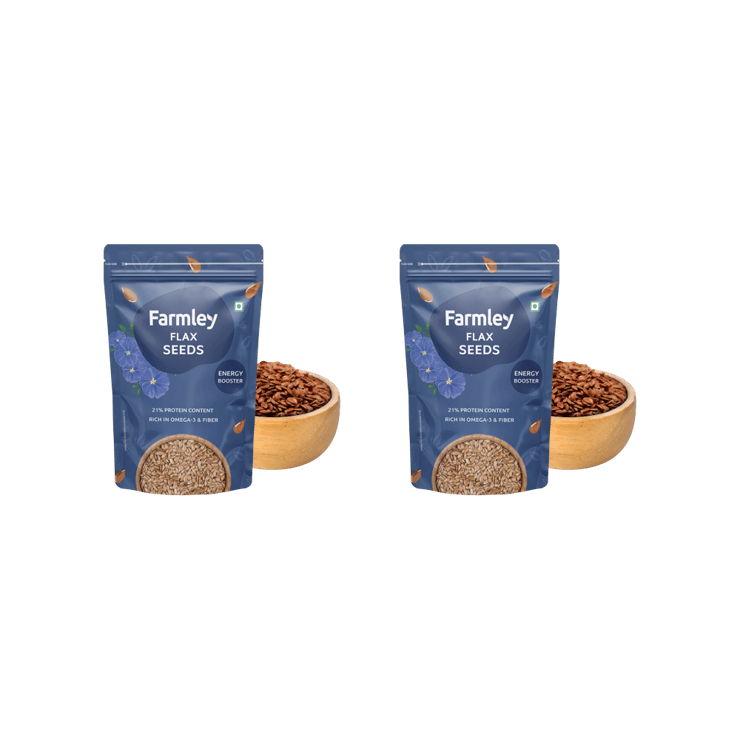 Farmley Premium Flax Seeds - Pack of 2 - 2 x 200 g